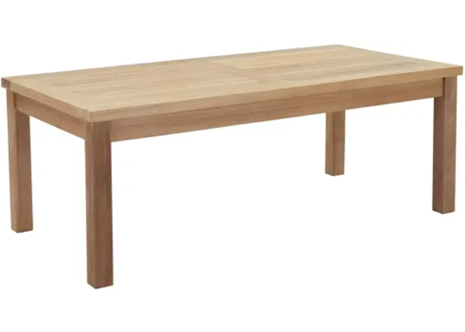 Marina Outdoor Patio Teak Rectangle Coffee Table in Natural