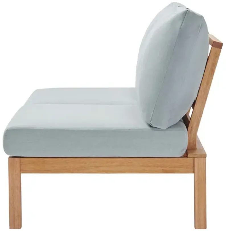 Freeport Karri Wood Outdoor Patio Loveseat with LeftFacing Side End