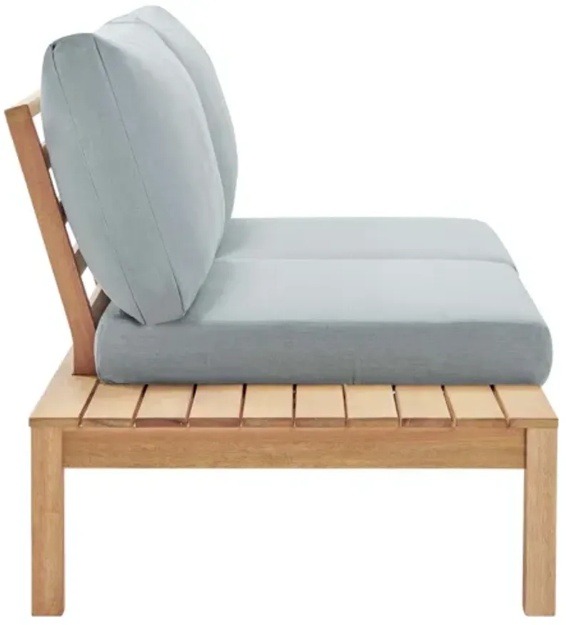 Freeport Karri Wood Outdoor Patio Loveseat with LeftFacing Side End