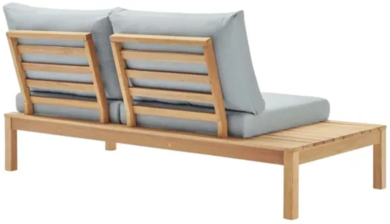 Freeport Karri Wood Outdoor Patio Loveseat with LeftFacing Side End