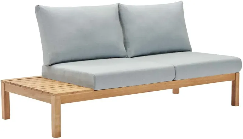 Freeport Karri Wood Outdoor Patio Loveseat with LeftFacing Side End