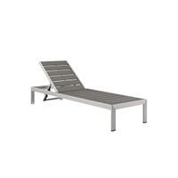 Shore Outdoor Patio Aluminum Chaise in Silver Gray