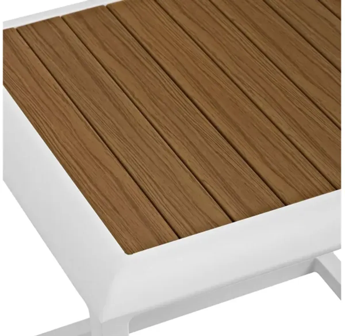 Stance Outdoor Patio Aluminum Side Table in White Natural