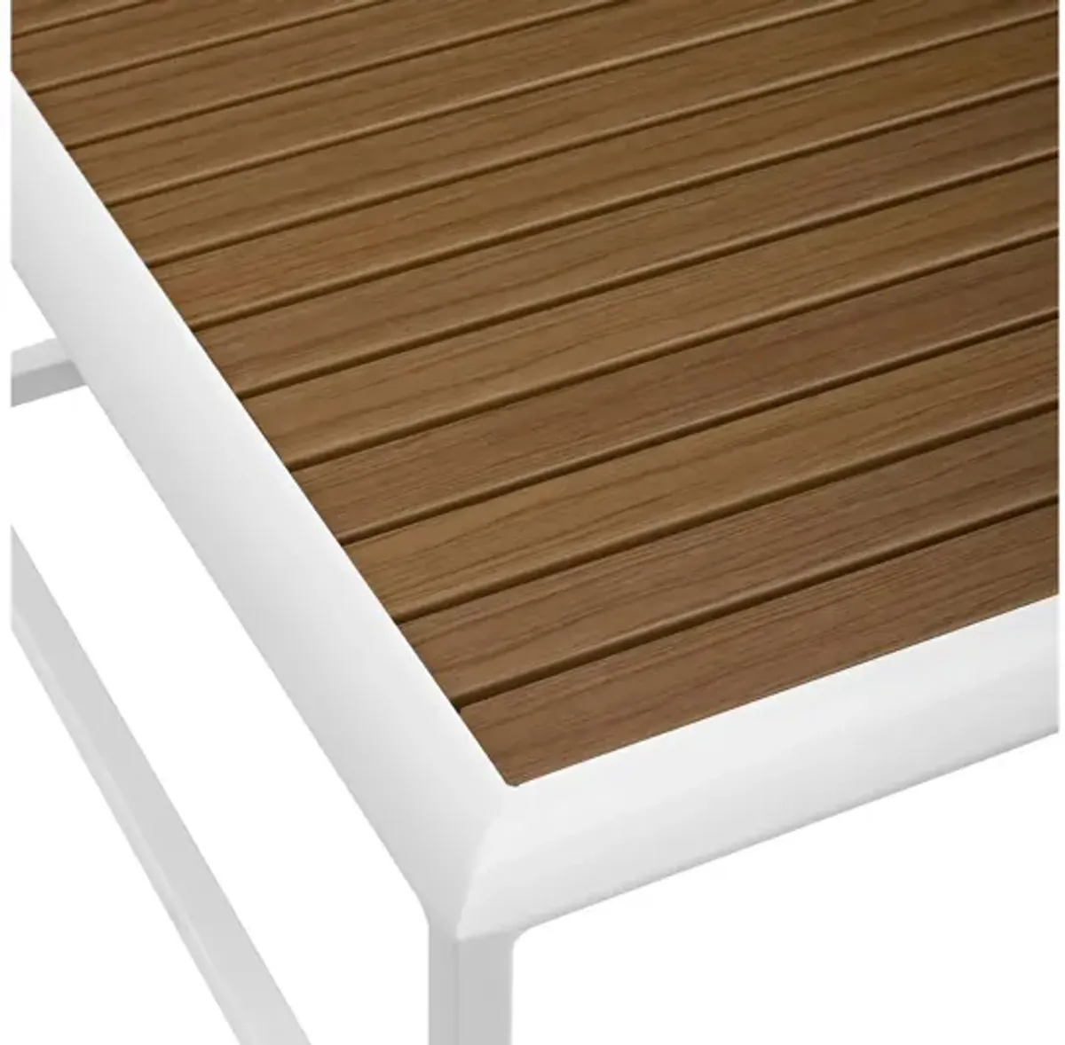 Stance Outdoor Patio Aluminum Coffee Table in White Natural