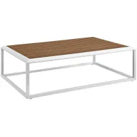 Stance Outdoor Patio Aluminum Coffee Table in White Natural