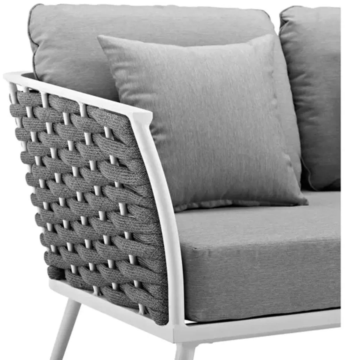 Stance Outdoor Patio Aluminum Loveseat in White Gray