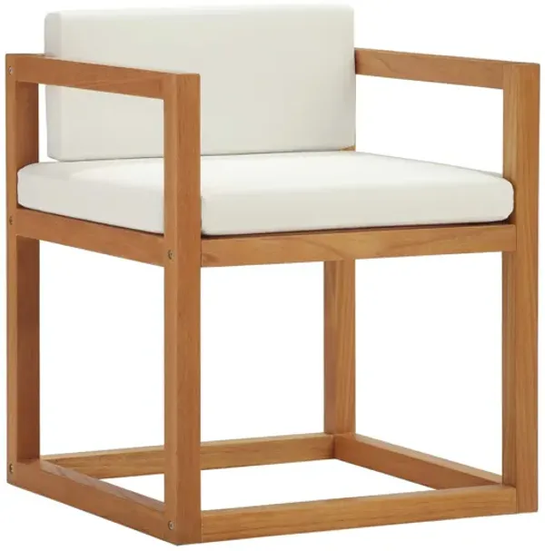 Newbury Accent Outdoor Patio Premium Grade A Teak Wood Armchair in Natural White