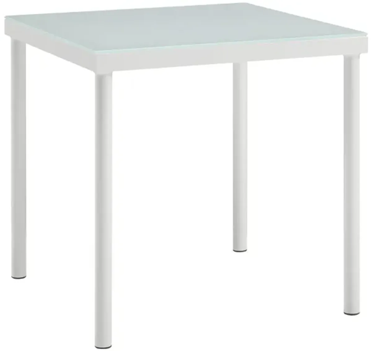 Harmony Outdoor Patio Aluminum Side Table in White