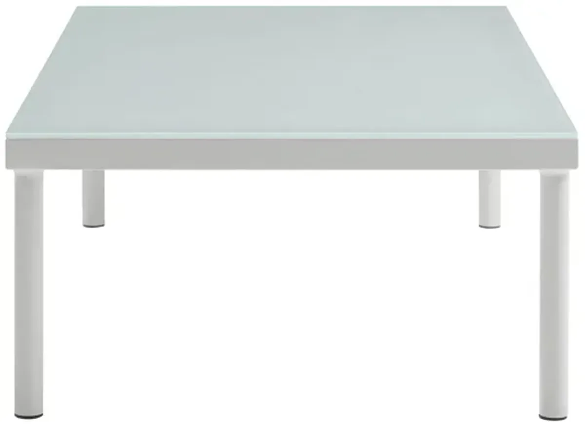 Harmony Outdoor Patio Aluminum Coffee Table in White