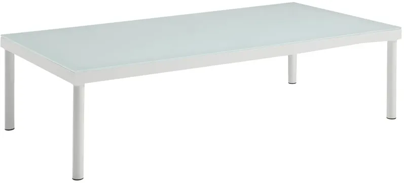 Harmony Outdoor Patio Aluminum Coffee Table in White