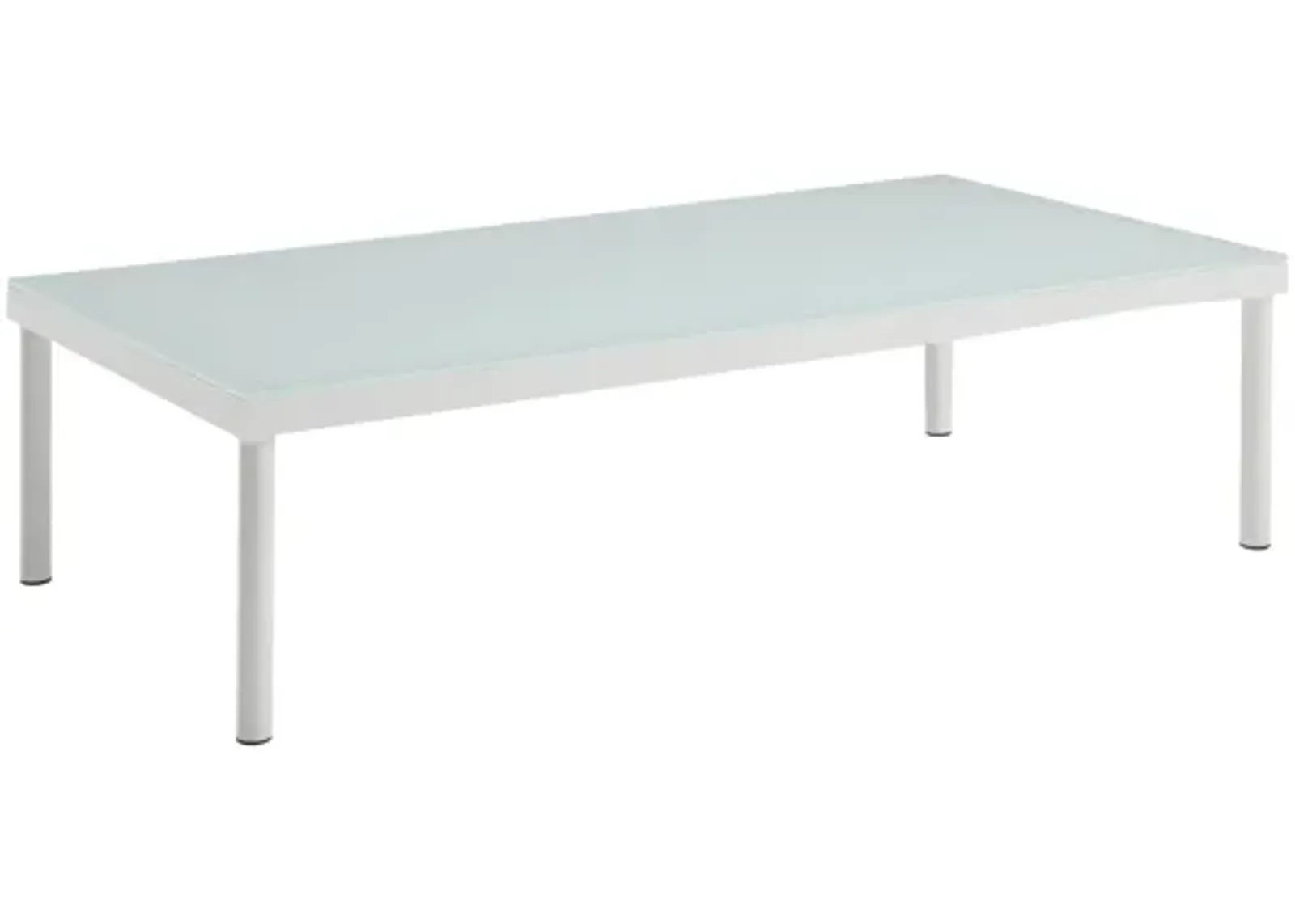 Harmony Outdoor Patio Aluminum Coffee Table in White