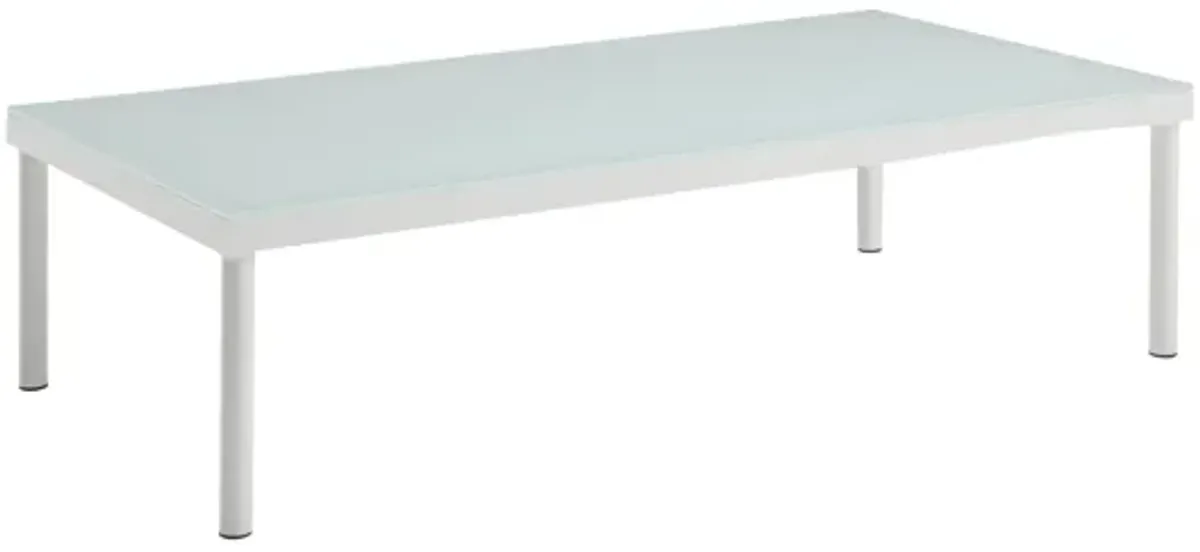 Harmony Outdoor Patio Aluminum Coffee Table in White