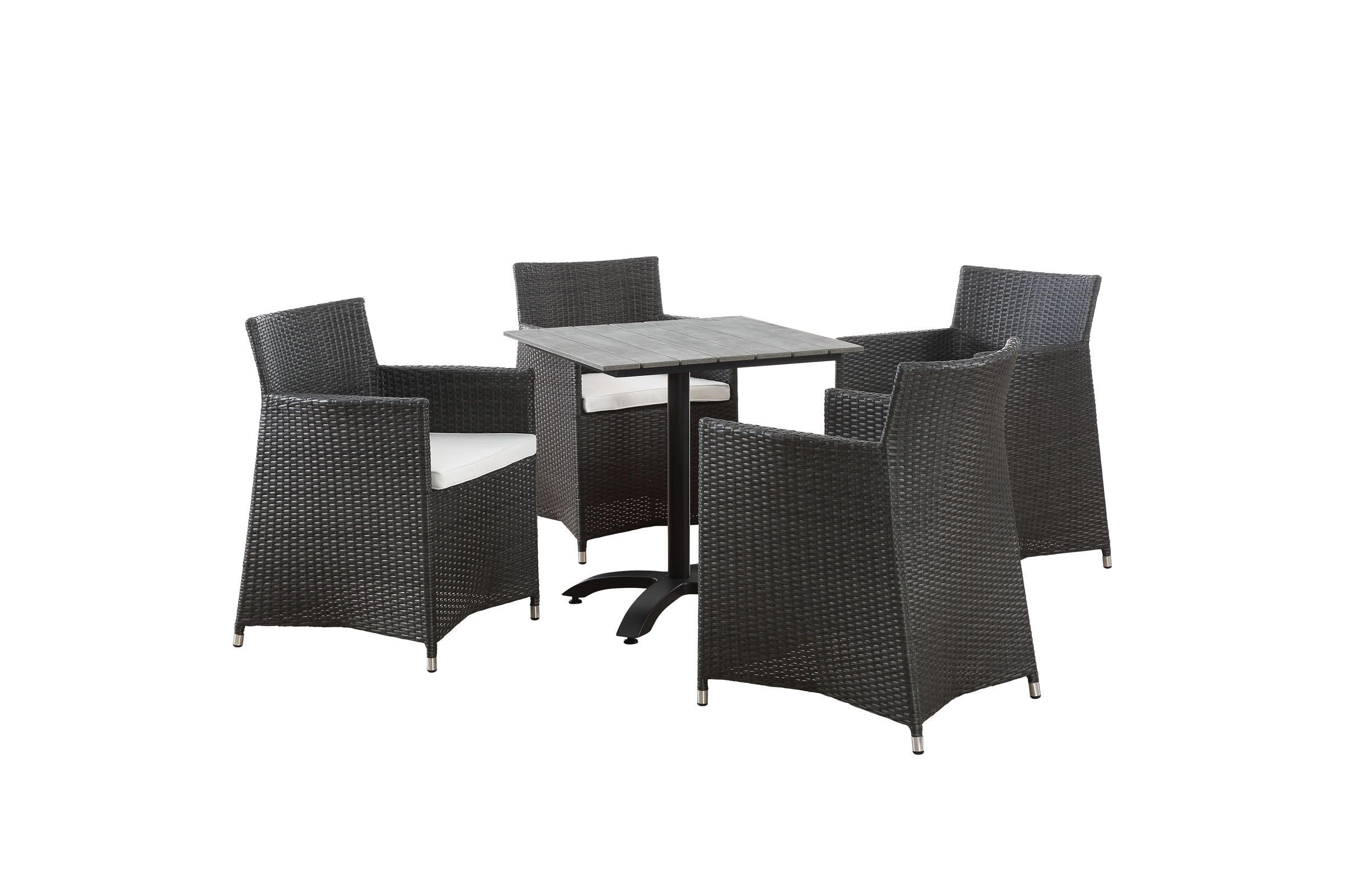 Junction 5 Piece Outdoor Patio Dining Set in Brown White