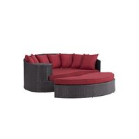 Convene Outdoor Patio Daybed in Espresso Red