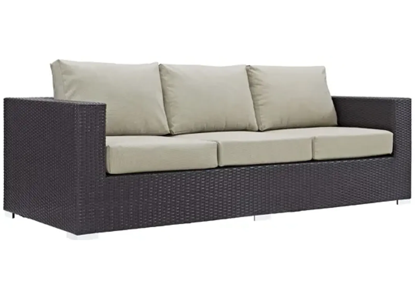 Convene Outdoor Patio Sofa in Espresso Beige