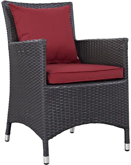 Convene 7 Piece Outdoor Patio Dining Set in Espresso Red