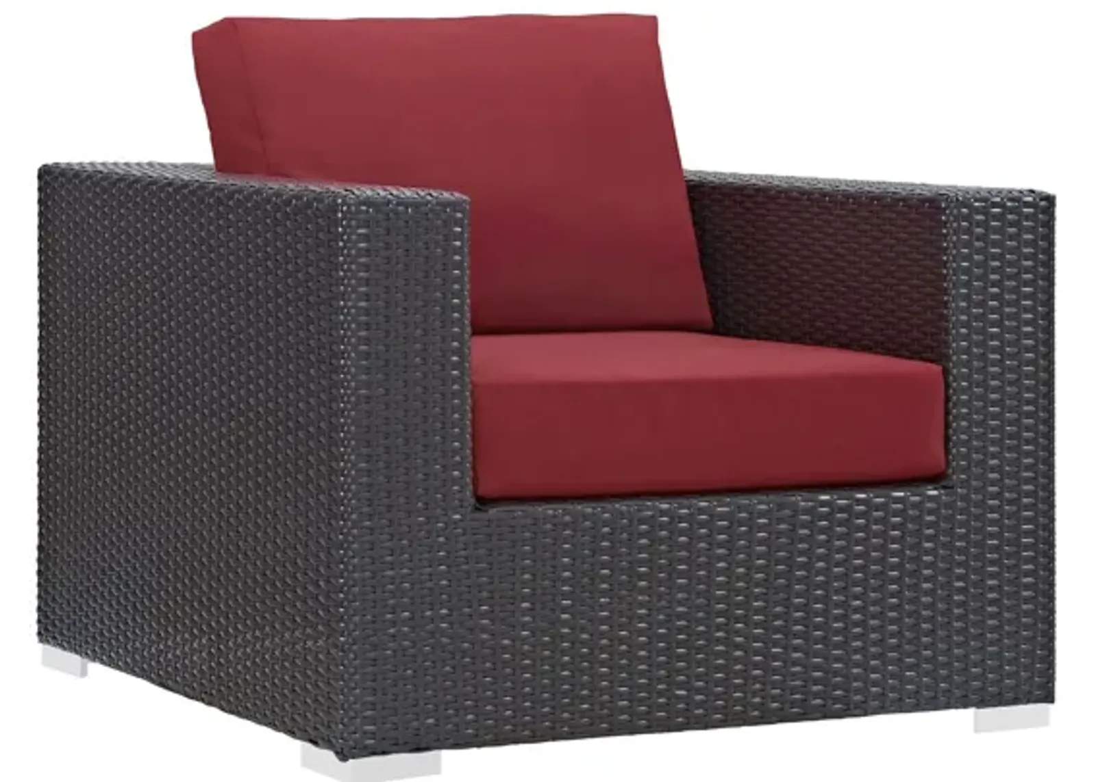 Convene Outdoor Patio Armchair in Espresso Red