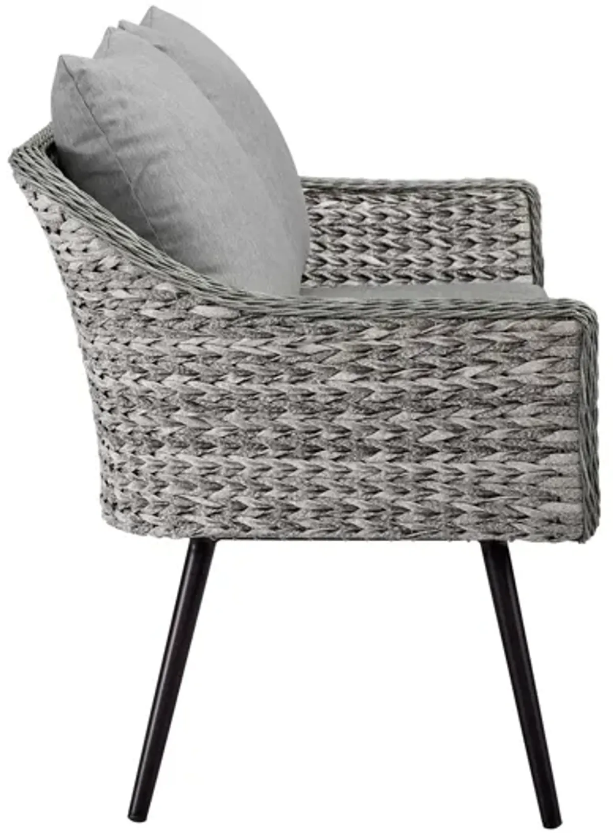 Endeavor Outdoor Patio Wicker Rattan Loveseat in Gray Gray