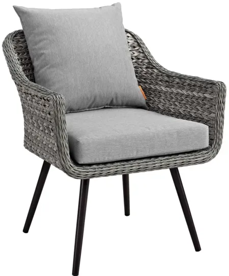 Endeavor Outdoor Patio Wicker Rattan Armchair in Gray Gray
