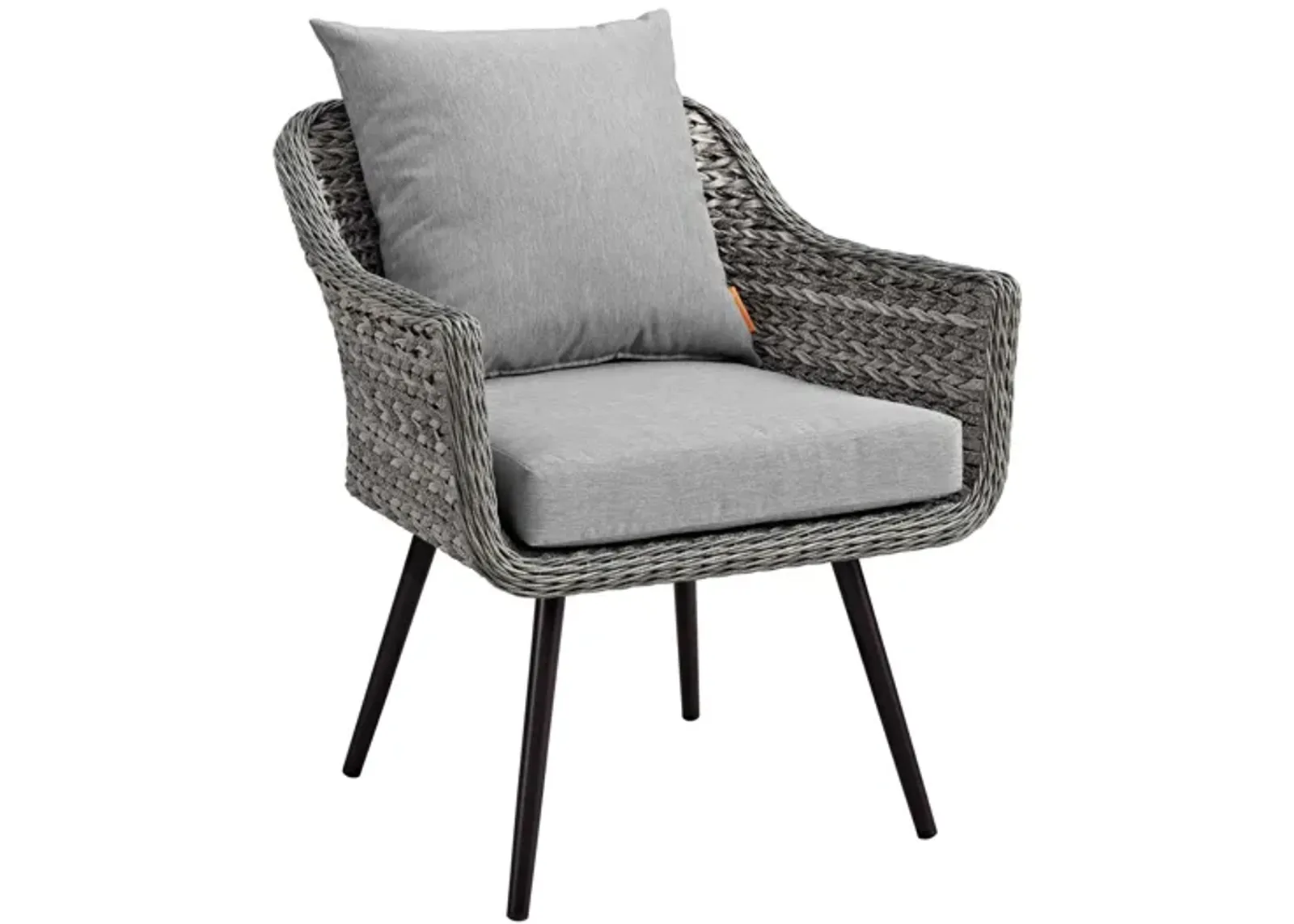 Endeavor Outdoor Patio Wicker Rattan Armchair in Gray Gray