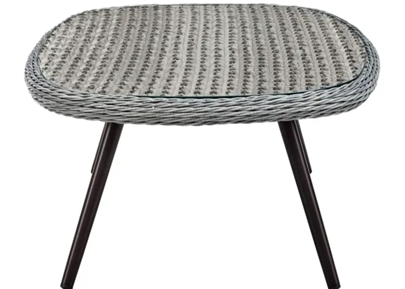 Endeavor Outdoor Patio Wicker Rattan Coffee Table in Gray