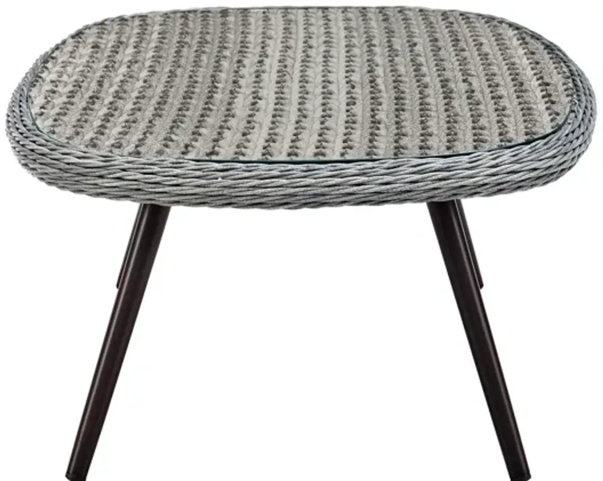 Endeavor Outdoor Patio Wicker Rattan Coffee Table in Gray