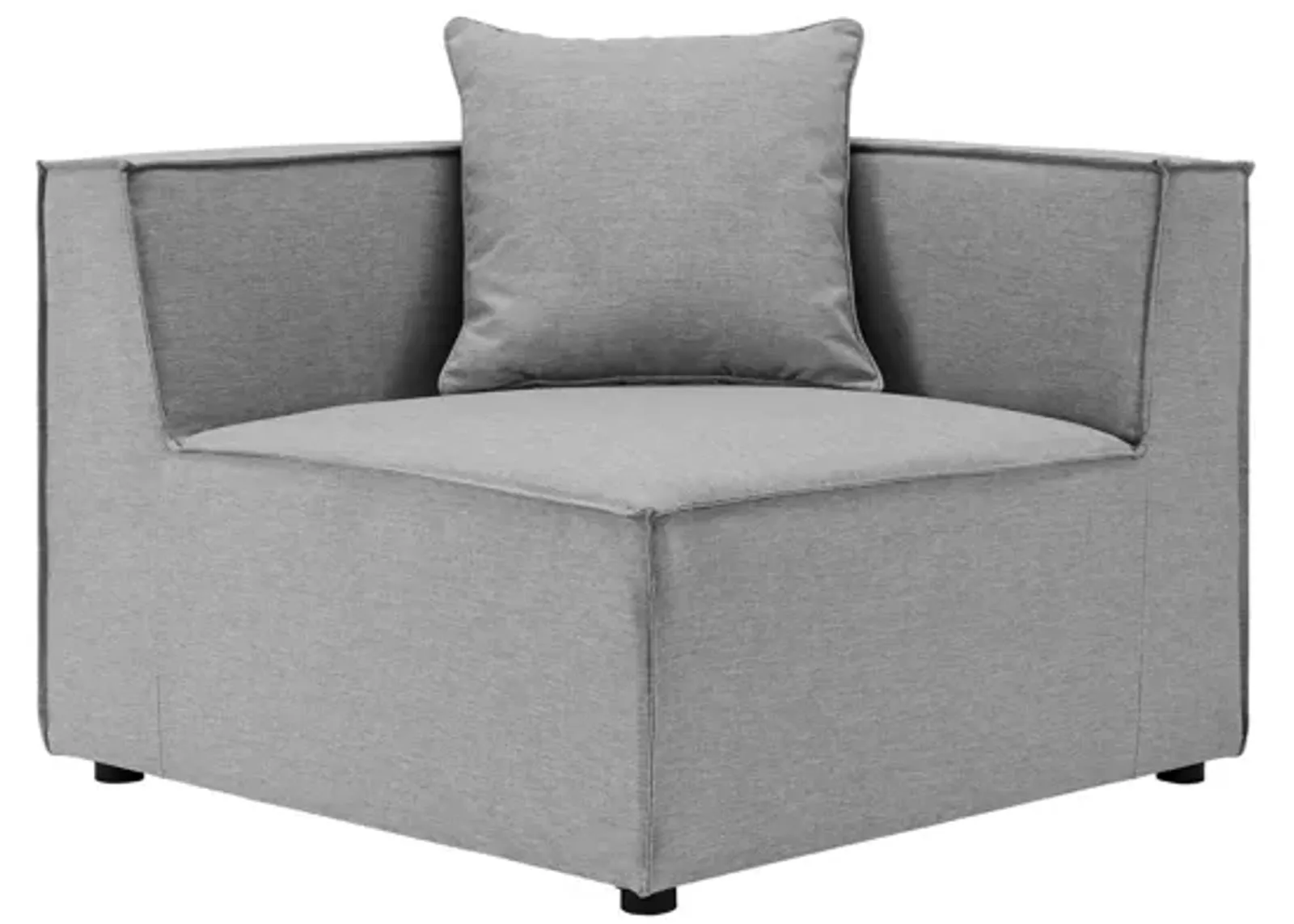 Saybrook Outdoor Patio Upholstered 2-Piece Sectional Sofa Loveseat in Gray