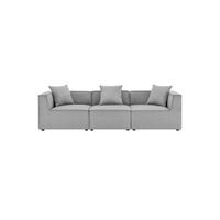 Saybrook Outdoor Patio Upholstered 3-Piece Sectional Sofa in Gray