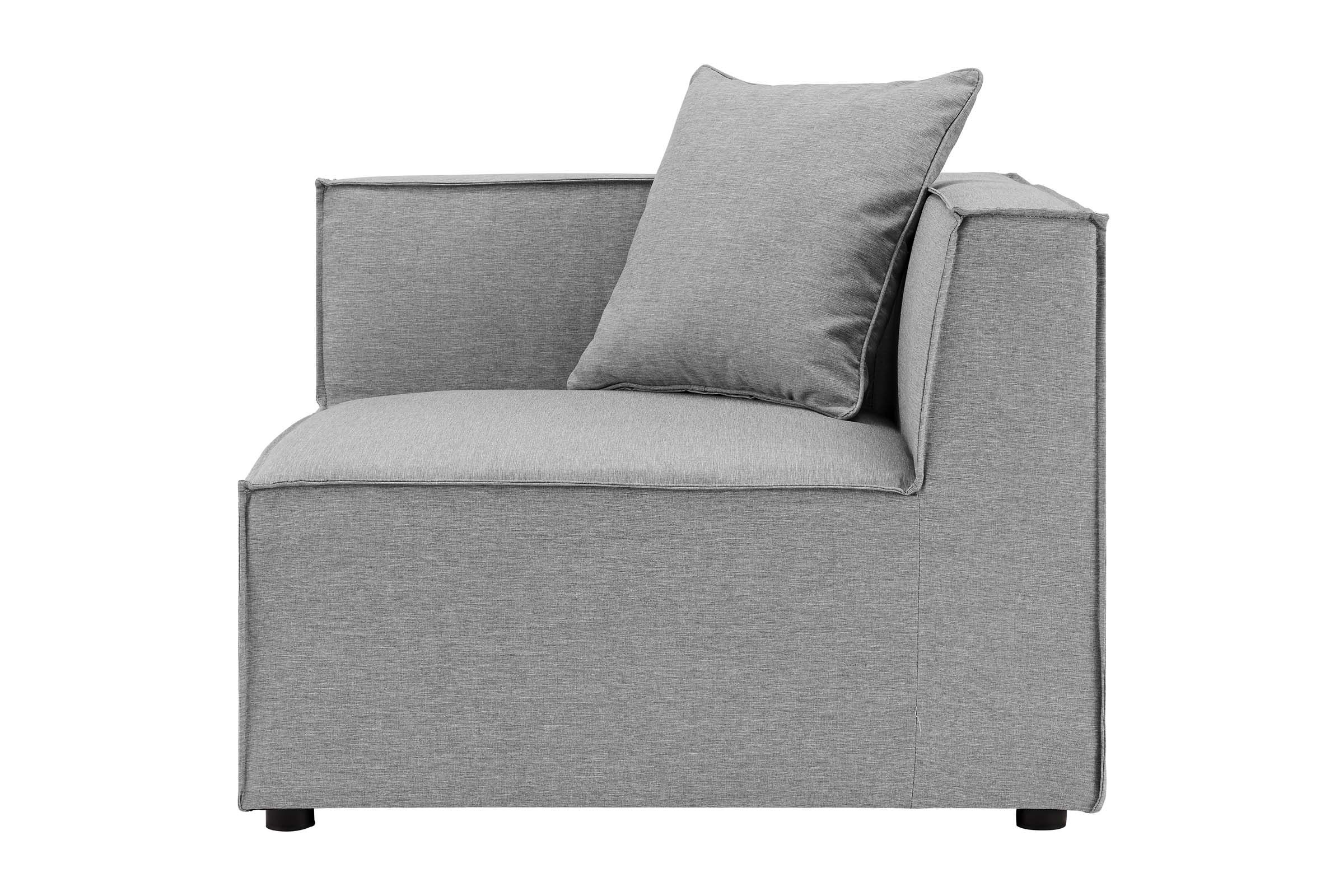 Saybrook Outdoor Patio Upholstered 5Piece Sectional Sofa in Gray