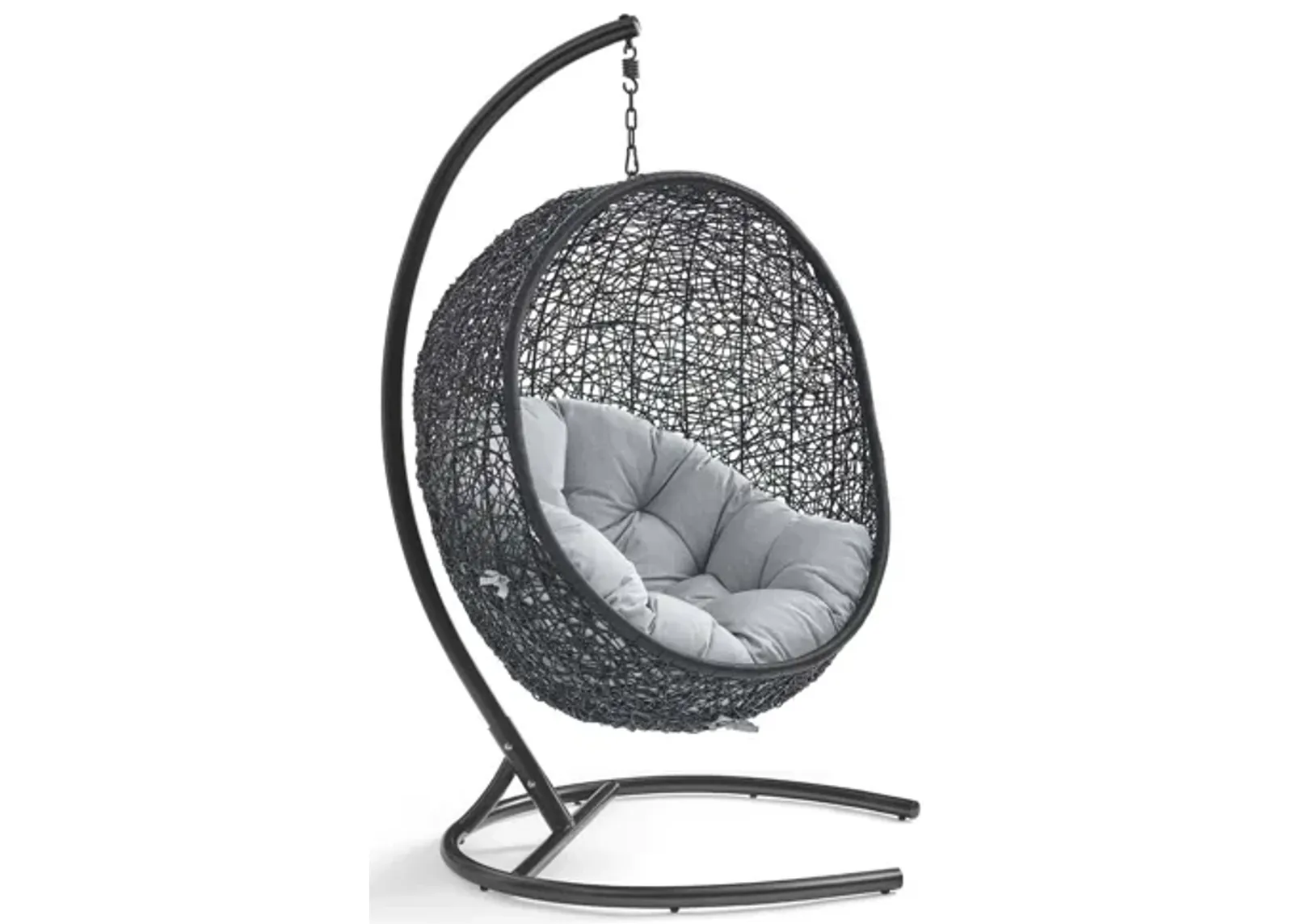 Encase Sunbrella� Swing Outdoor Patio Lounge Chair in Black Gray