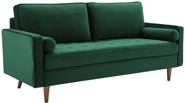 Valour Performance Velvet Sofa in Green