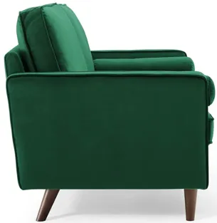 Valour Performance Velvet Loveseat in Green