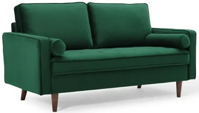 Valour Performance Velvet Loveseat in Green