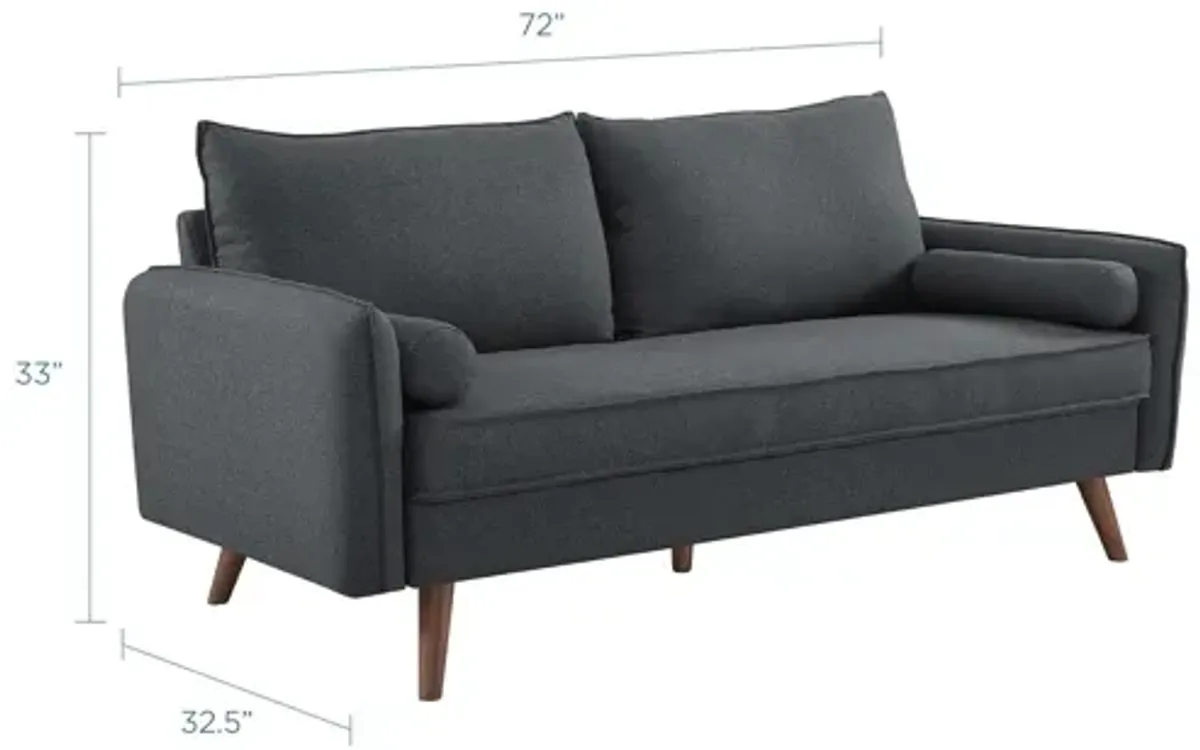 Revive Upholstered Fabric Sofa in Gray