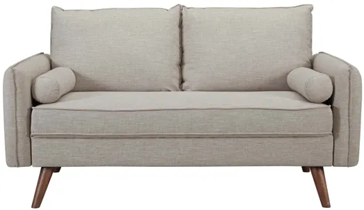 Revive Upholstered Fabric Loveseat in Beige