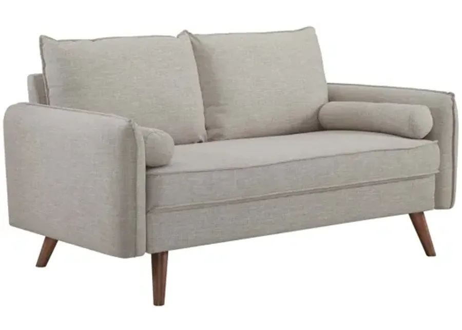 Revive Upholstered Fabric Loveseat in Beige