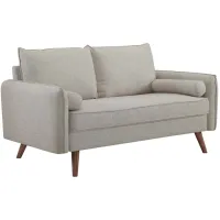 Revive Upholstered Fabric Loveseat in Beige