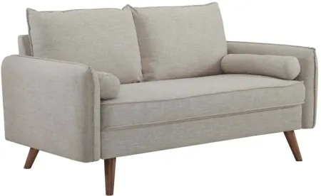 Revive Upholstered Fabric Loveseat in Beige