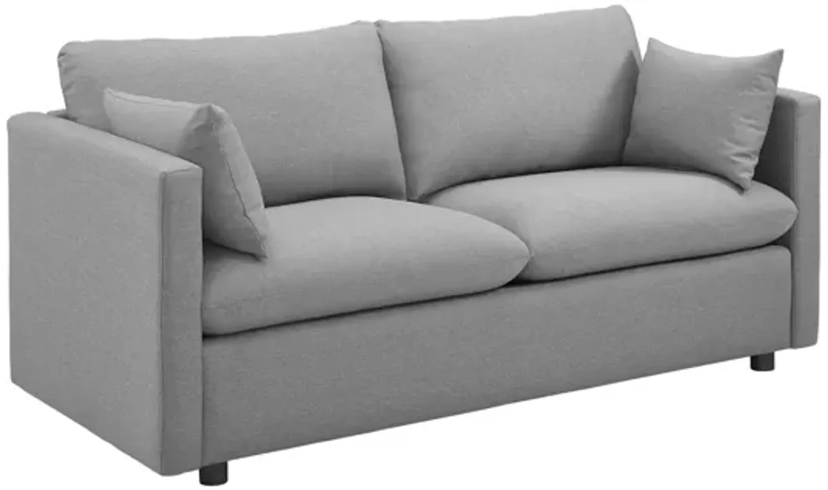 Activate Upholstered Fabric Sofa in Light Gray