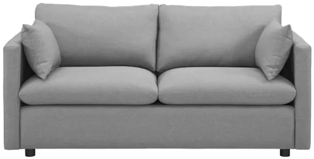 Activate Upholstered Fabric Sofa in Light Gray