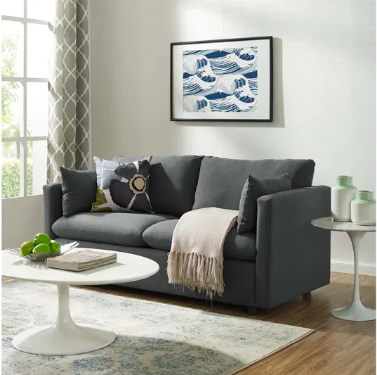 Activate Upholstered Fabric Sofa in Gray