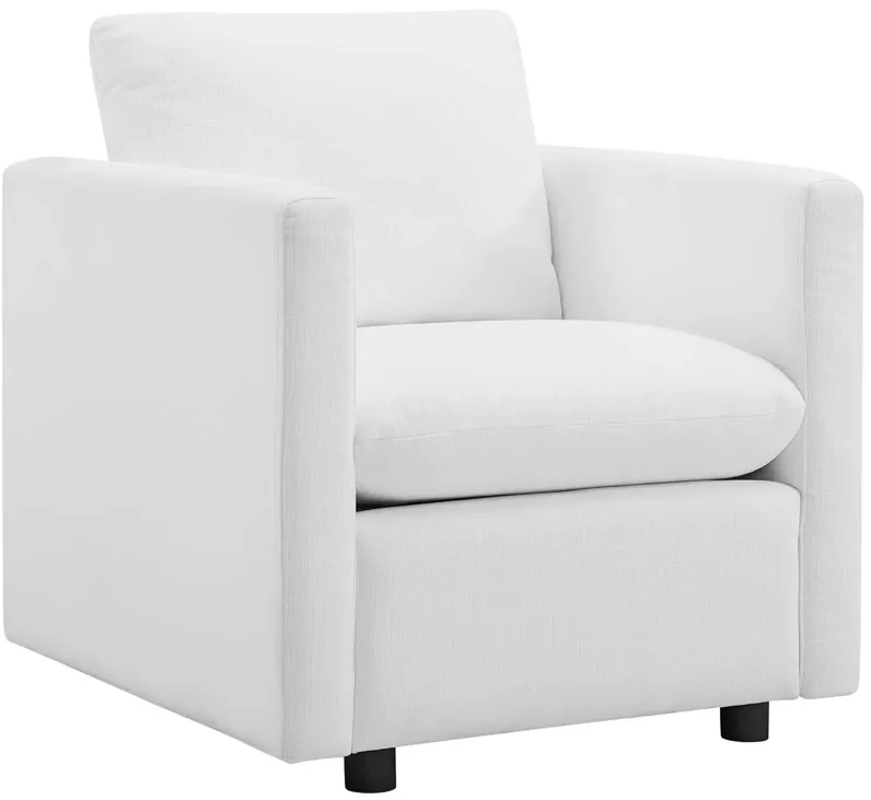 Activate Upholstered Fabric Armchair in White
