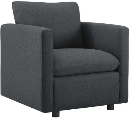 Activate Upholstered Fabric Armchair in Gray