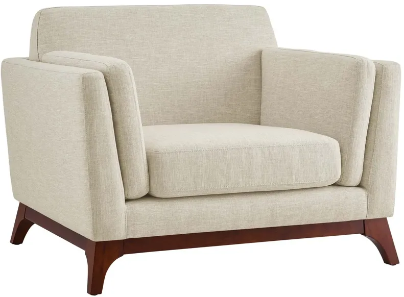 Chance Upholstered Fabric Armchair in Beige