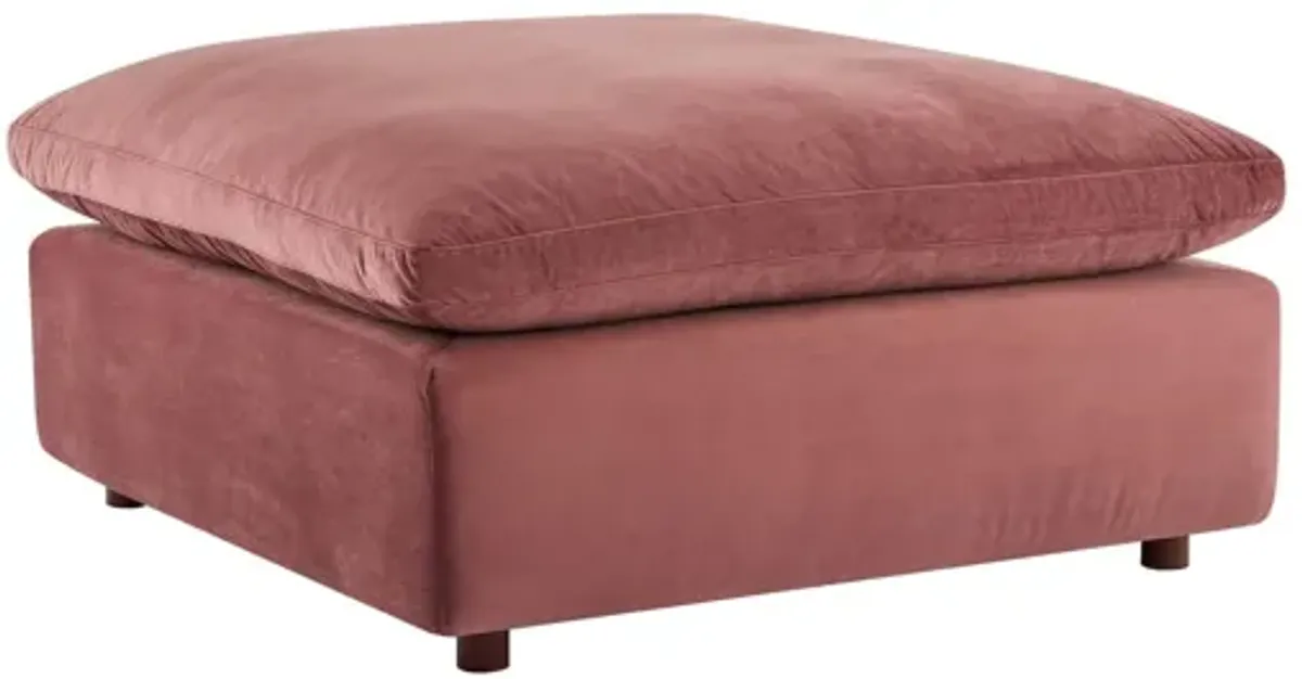 Commix Down Filled Overstuffed Performance Velvet 4-Piece Sectional in Dusty Rose