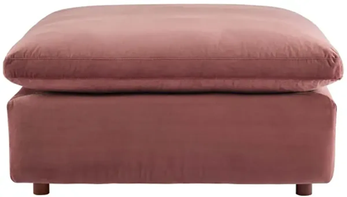 Commix Down Filled Overstuffed Performance Velvet 4-Piece Sectional in Dusty Rose