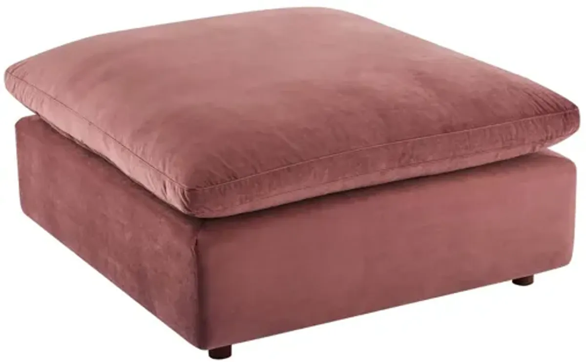 Commix Down Filled Overstuffed Performance Velvet 4-Piece Sectional in Dusty Rose