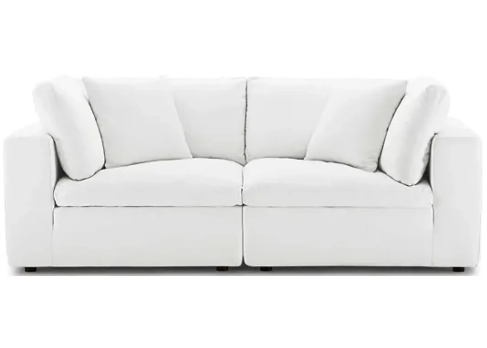 Commix Down Filled Overstuffed Loveseat in White