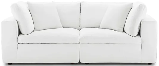 Commix Down Filled Overstuffed Loveseat in White