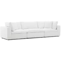 Commix Down Filled Overstuffed Sofa in White